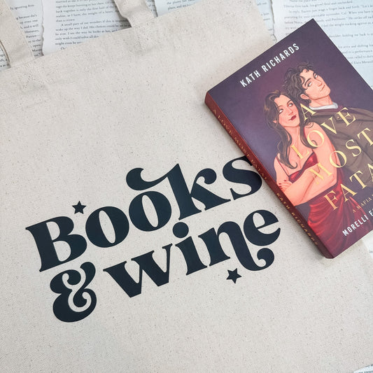 Books & Wine Canvas Tote Bag - Starry Skies Austin