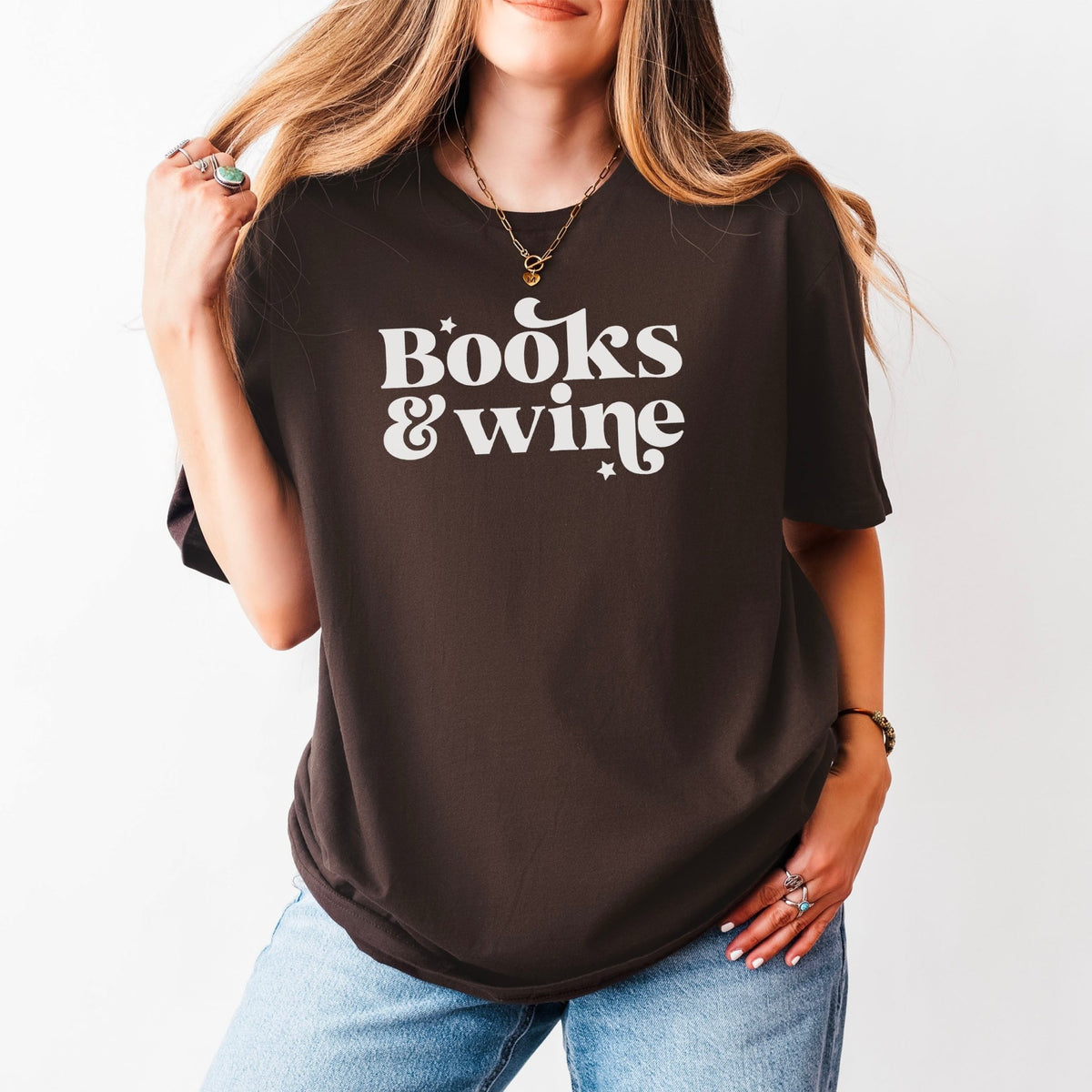 Books & Wine Gildan Softstyle Shirt - Starry Skies Austin