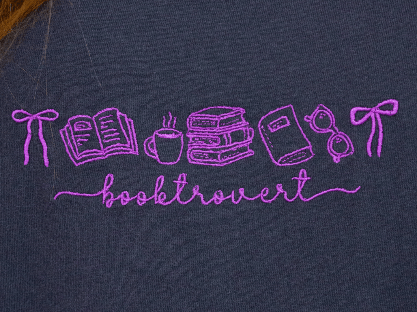 “Booktrovert” Embroidered Shirt - Starry Skies Austin