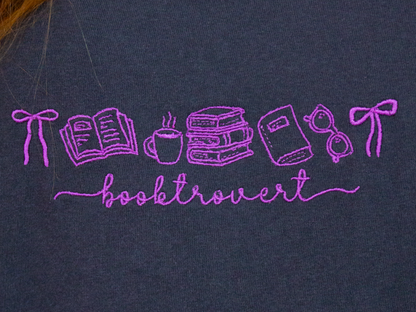 “Booktrovert” Embroidered Shirt