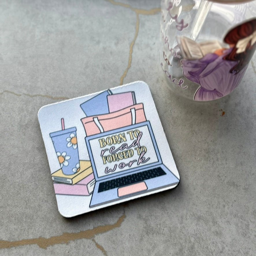 Born to Read, Forced to Work Coaster - ONE Coaster - Starry Skies Austin