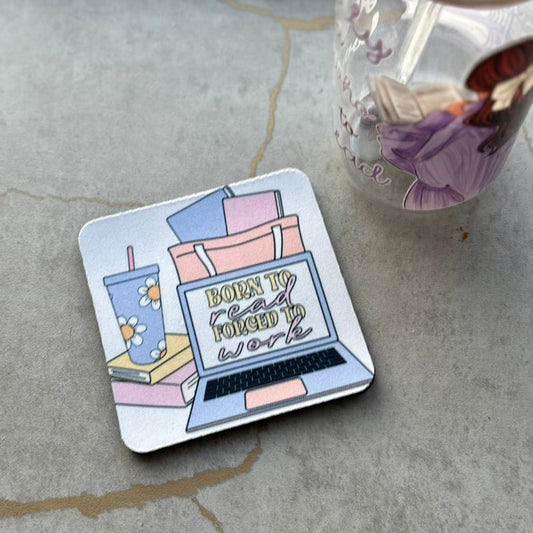 Born to Read, Forced to Work Coaster - ONE Coaster - Starry Skies Austin