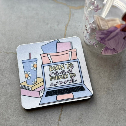 Born to Read, Forced to Work Coaster - ONE Coaster - Starry Skies Austin