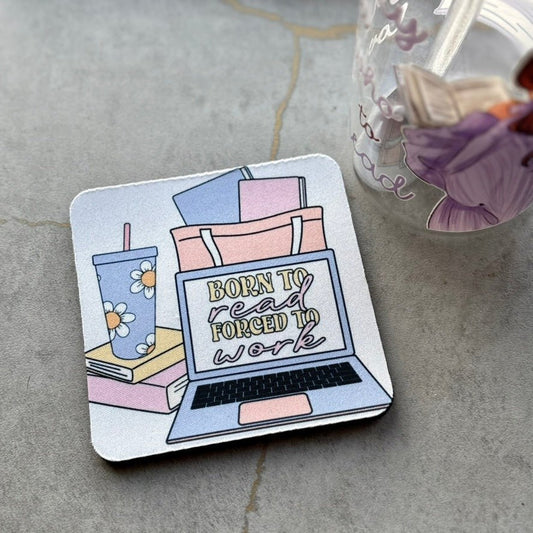 Born to Read, Forced to Work Coaster - ONE Coaster - Starry Skies Austin