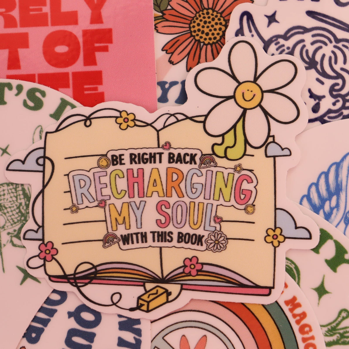 "BRB...Recharging My Soul" Bookish Sticker - Starry Skies Austin