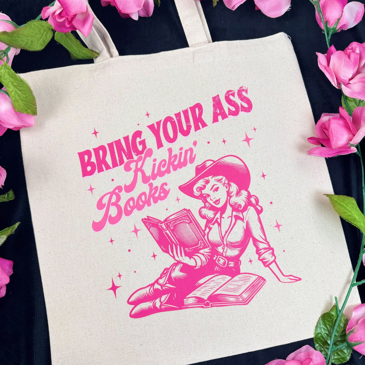 Bring Your Ass Kickin’ Books Canvas Tote Bag - Starry Skies Austin