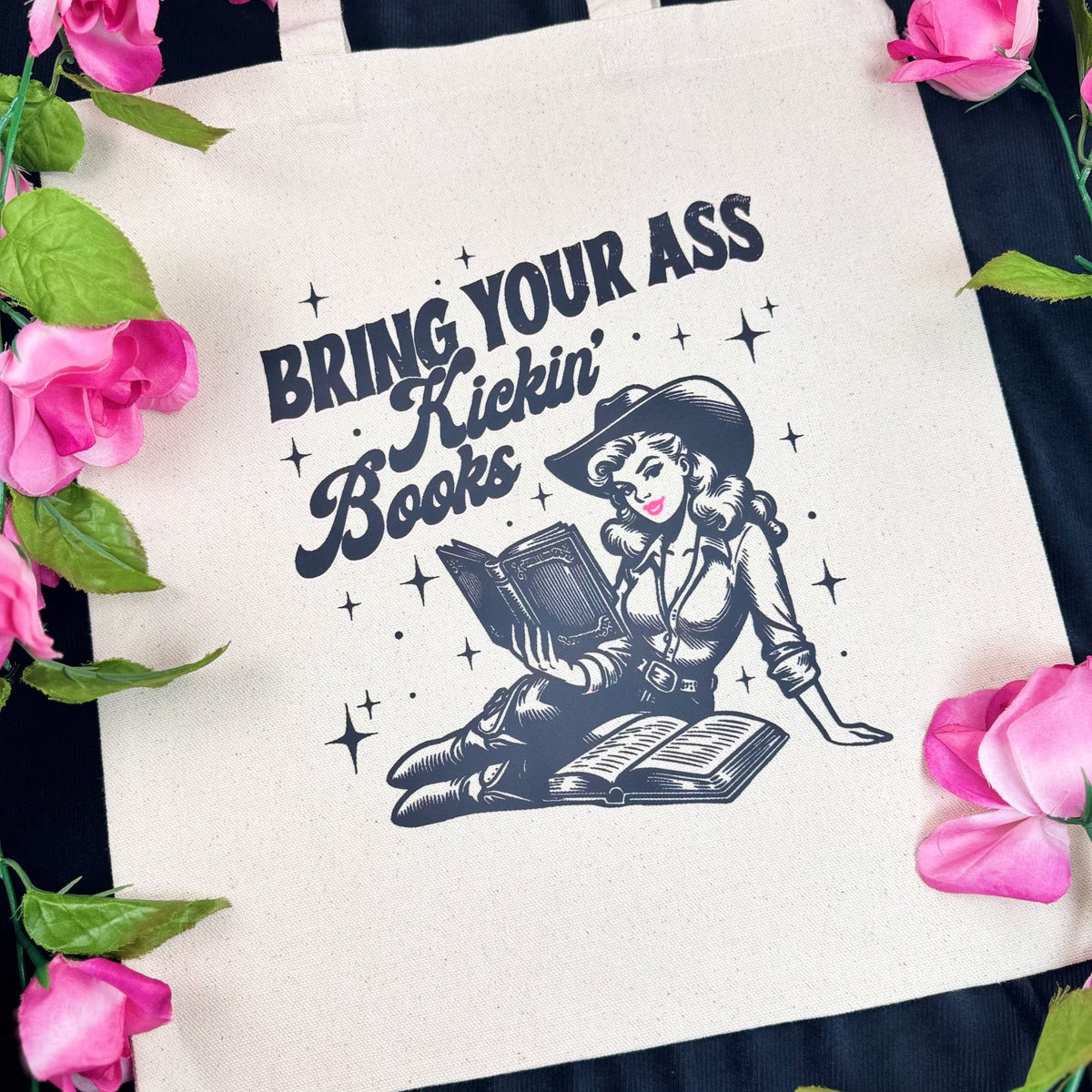 Bring Your Ass Kickin’ Books Canvas Tote Bag - Starry Skies Austin