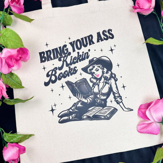 Bring Your Ass Kickin’ Books Canvas Tote Bag - Starry Skies Austin