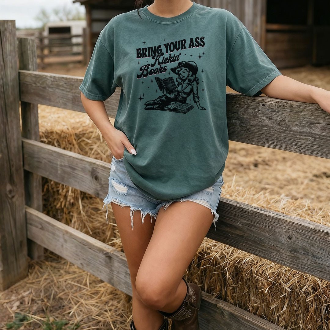 Bring Your Ass Kickin’ Books Heavyweight Comfort Colors Shirt - Starry Skies Austin