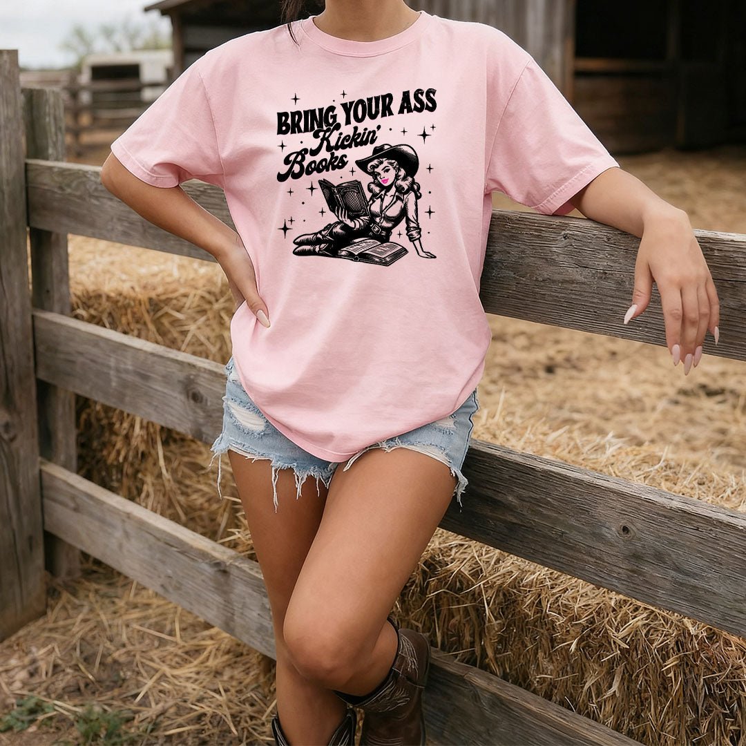 Bring Your Ass Kickin’ Books Heavyweight Comfort Colors Shirt - Starry Skies Austin