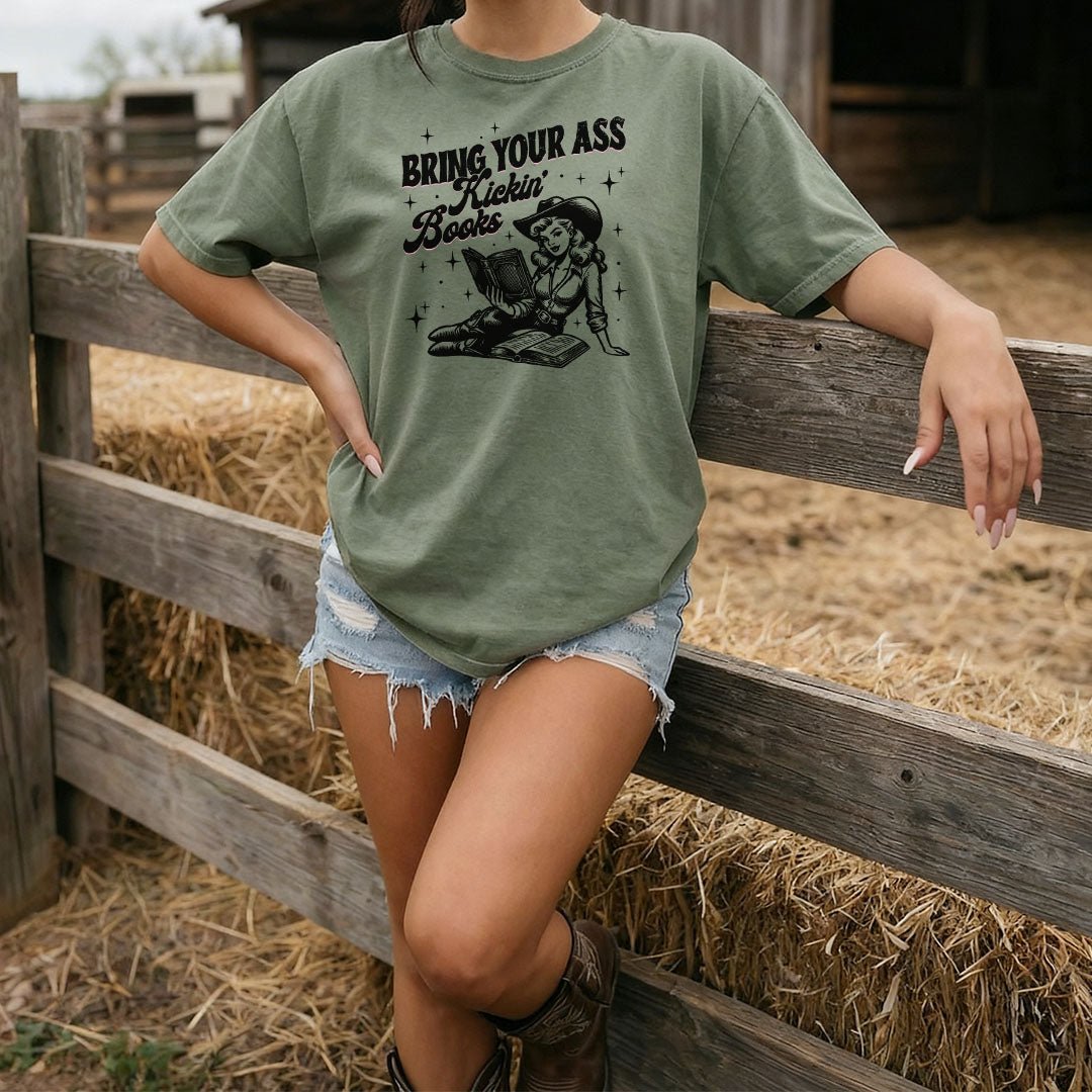 Bring Your Ass Kickin’ Books Heavyweight Comfort Colors Shirt - Starry Skies Austin