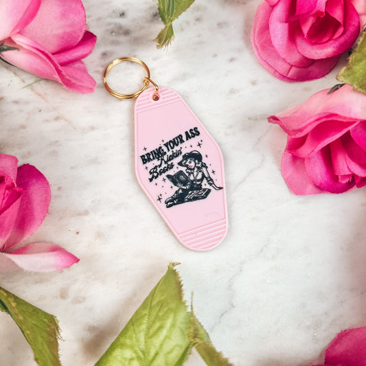 Bring Your Ass Kickin’ Books Retro Motel Keychain - Starry Skies Austin