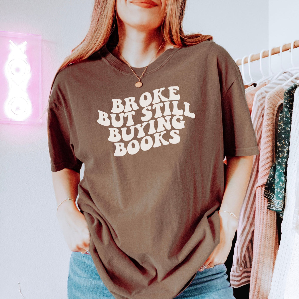 Broke But Still Buying Books Heavyweight Comfort Colors Shirt - Starry Skies Austin