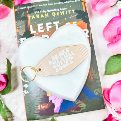 Broke But Still Buying Books Retro Motel Keychain - Starry Skies Austin