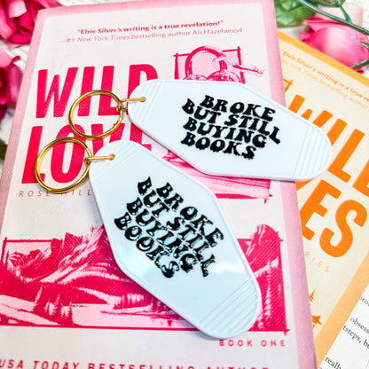 Broke But Still Buying Books Retro Motel Keychain - Starry Skies Austin