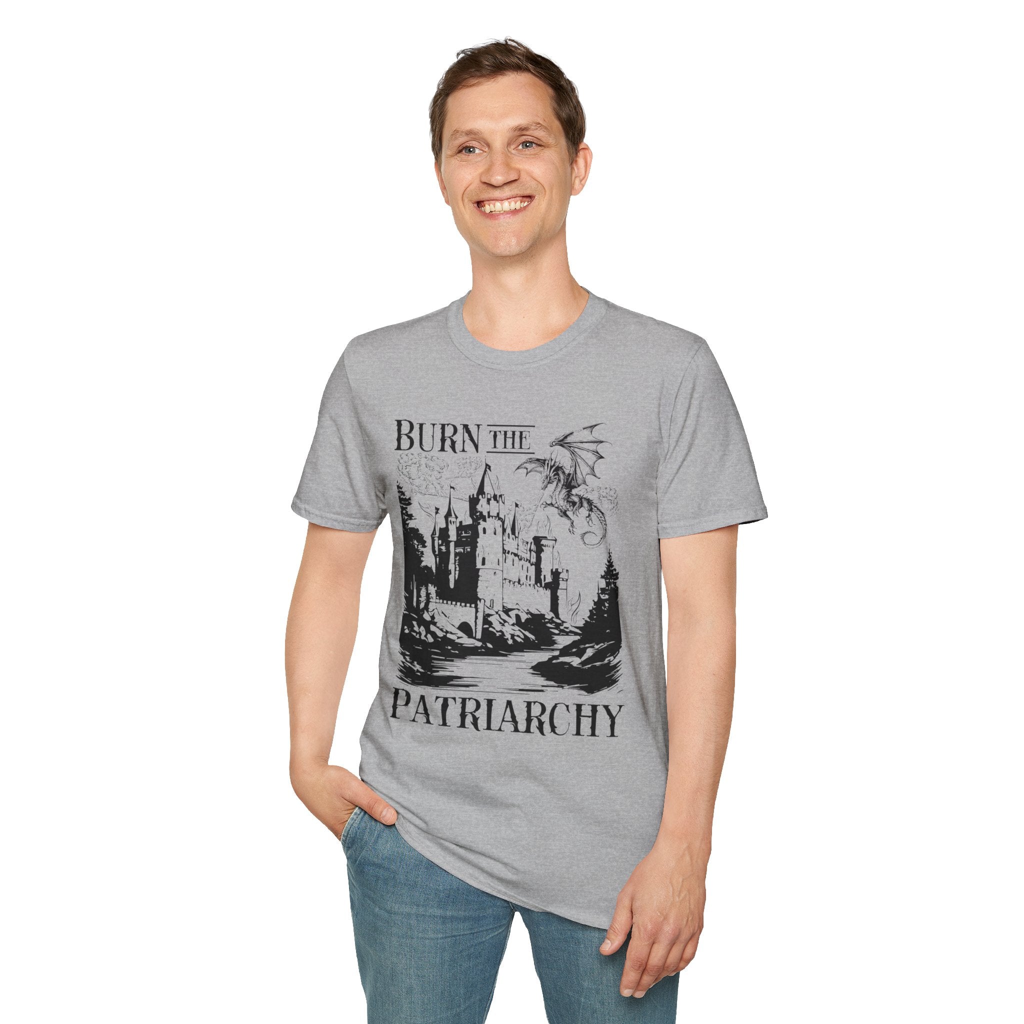 Burn The Patriarchy Dragon Softstyle Tee - Starry Skies Austin