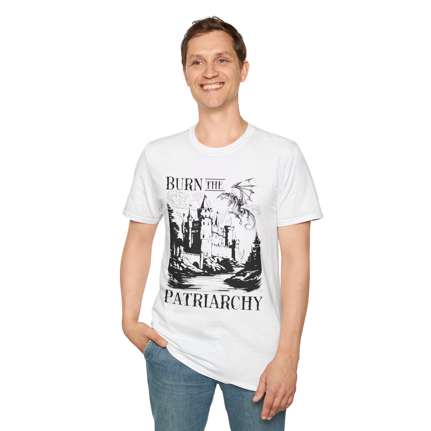 Burn The Patriarchy Dragon Softstyle Tee - Starry Skies Austin