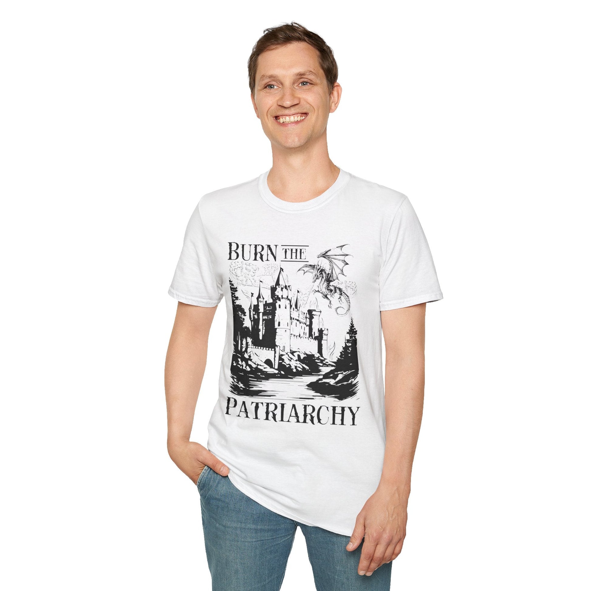 Burn The Patriarchy Dragon Softstyle Tee - Starry Skies Austin