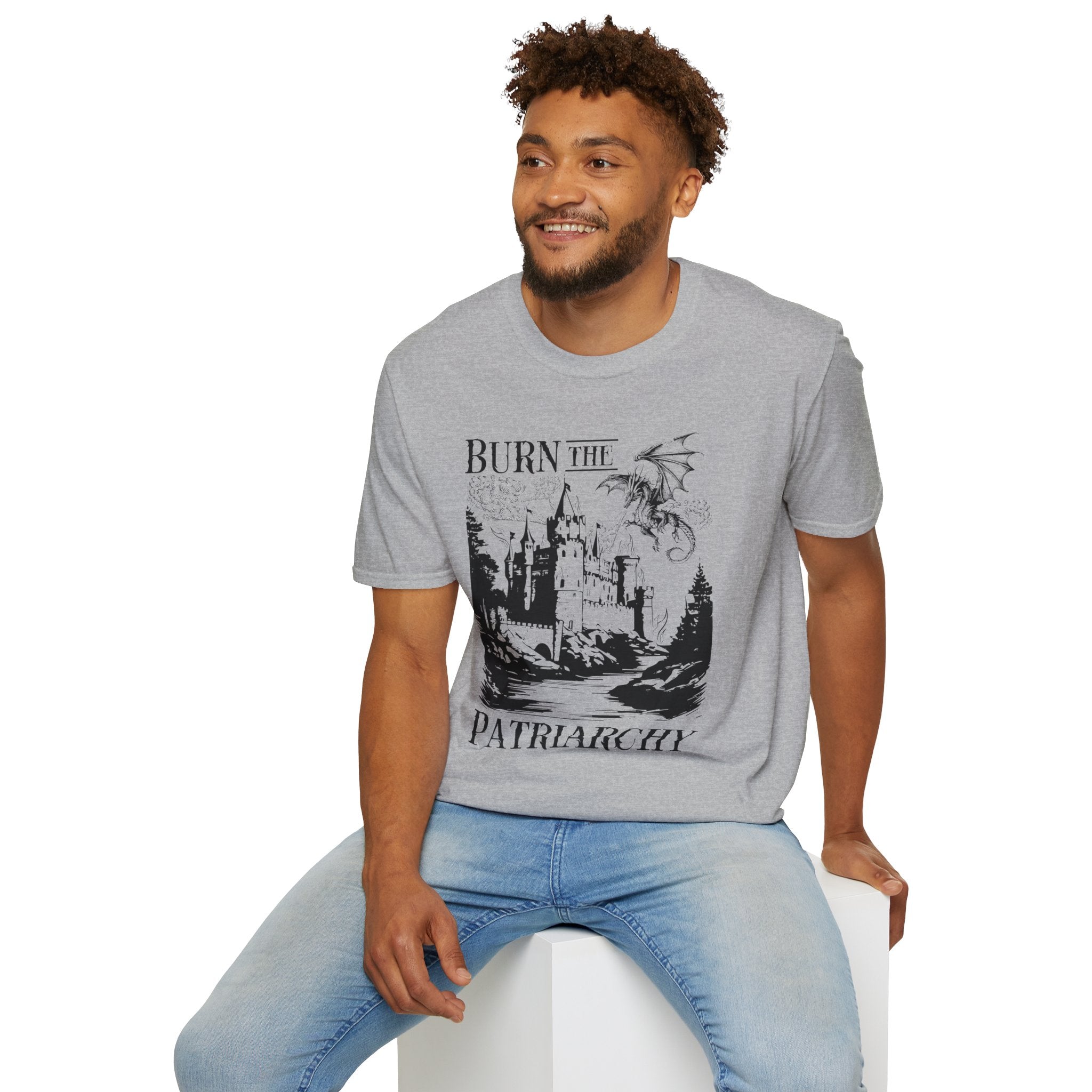 Burn The Patriarchy Dragon Softstyle Tee - Starry Skies Austin