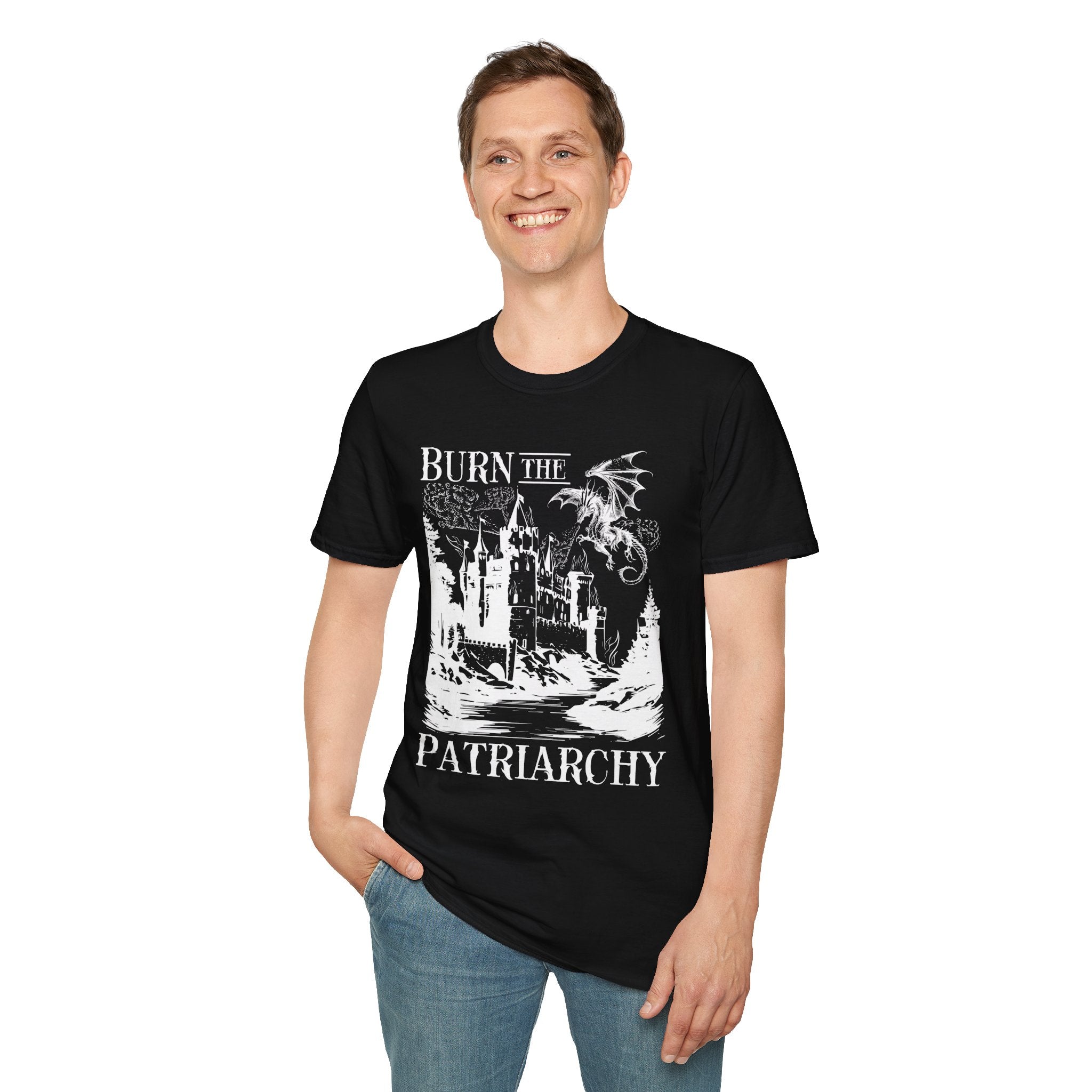 Burn The Patriarchy Dragon Softstyle Tee - Starry Skies Austin