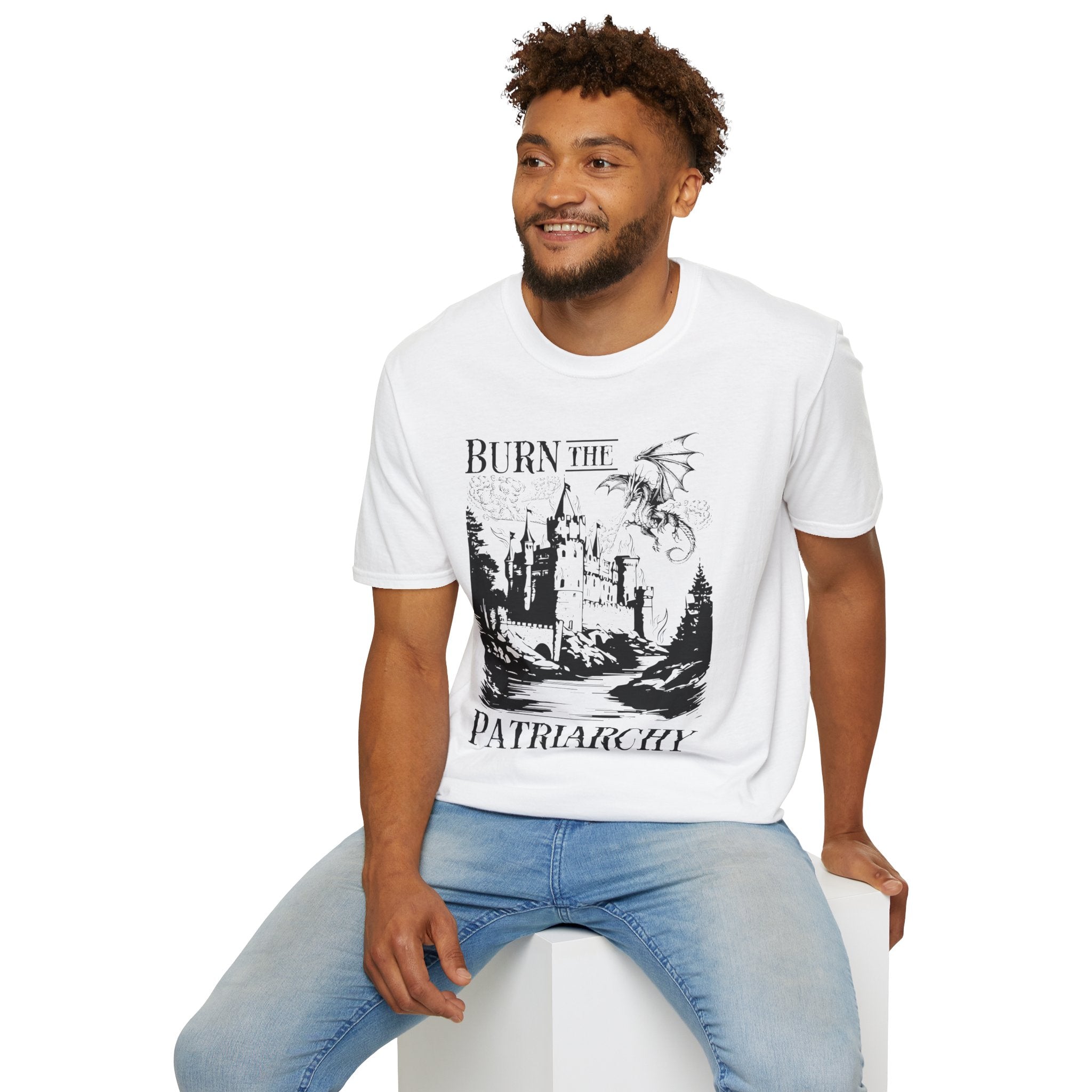 Burn The Patriarchy Dragon Softstyle Tee - Starry Skies Austin