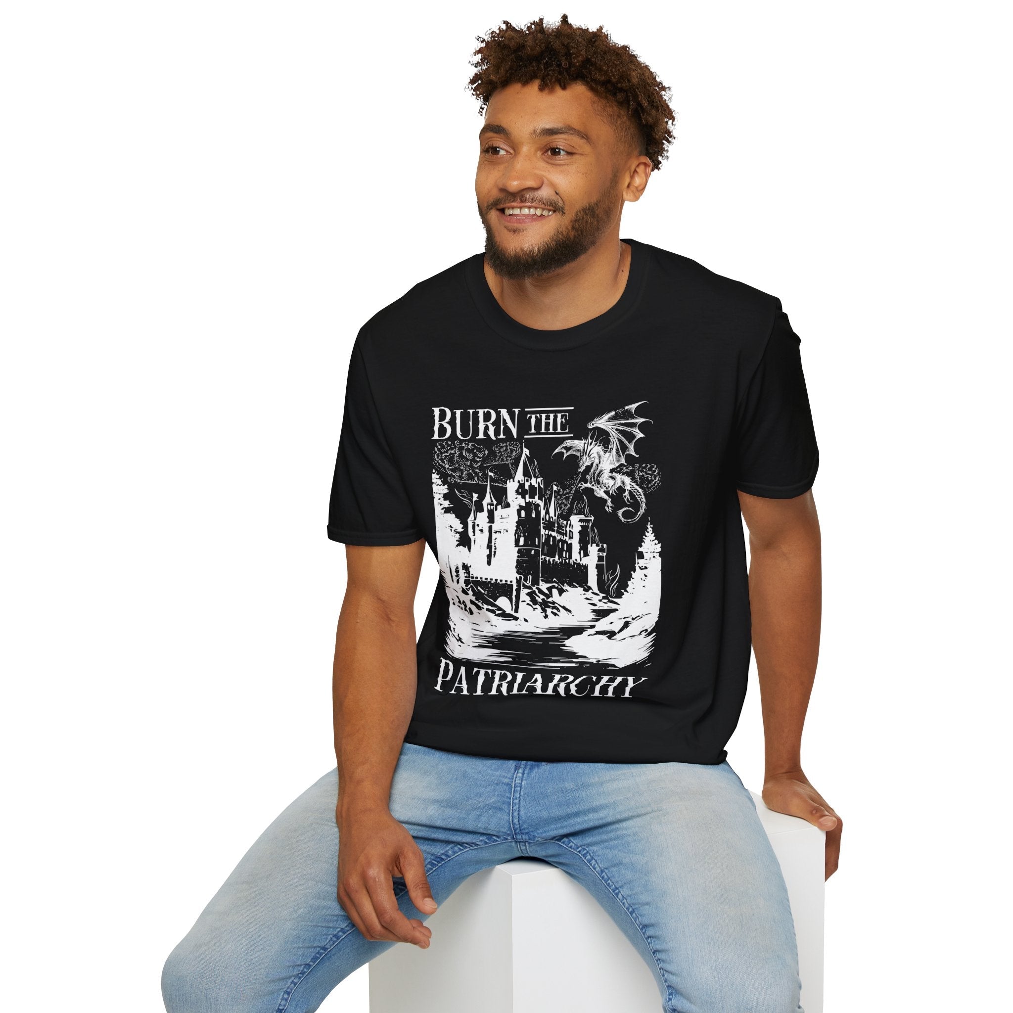 Burn The Patriarchy Dragon Softstyle Tee - Starry Skies Austin