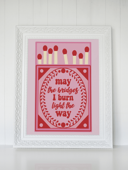 Burning Bridges Art Print - Starry Skies Austin