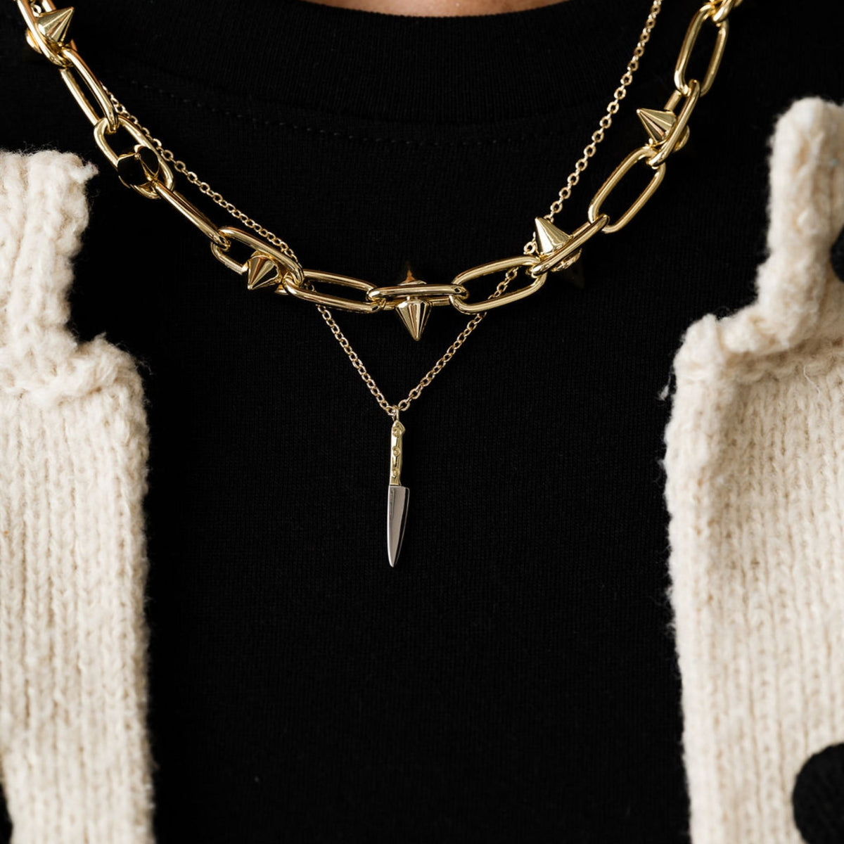 Butcher Knife Charm Necklace - Starry Skies Austin