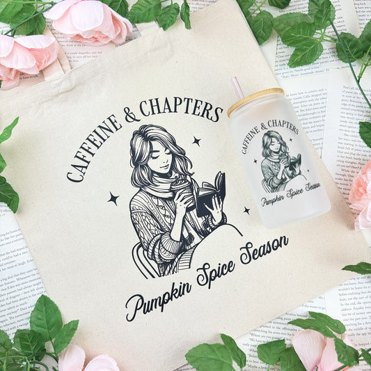 Caffeine and Chapters Canvas Tote Bag - Starry Skies Austin