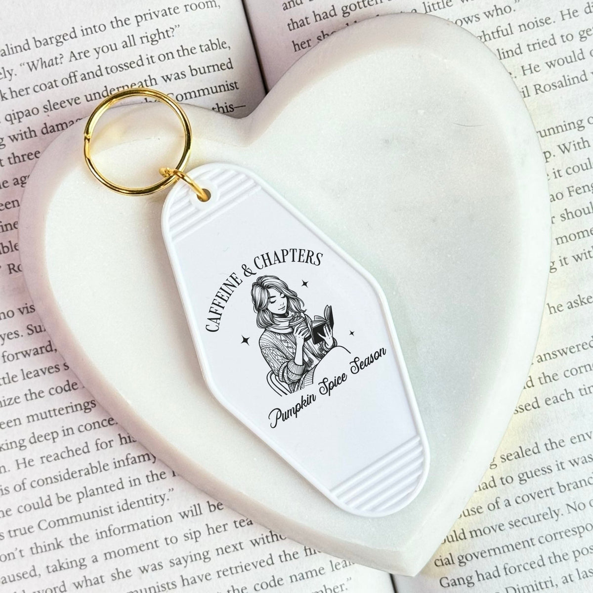 Caffeine & Chapters Retro Motel Keychain - Starry Skies Austin