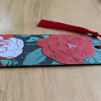 Camellia Bloom Red Floral Bookmark - Starry Skies Austin