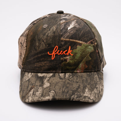 Camo Fuck Script Baseball Hat - Starry Skies Austin