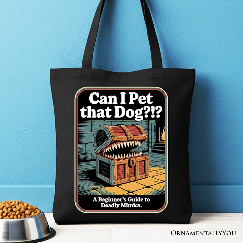 Can I Pet That Dog Retro Tote Bag, Vintage Meme Humor - Starry Skies Austin