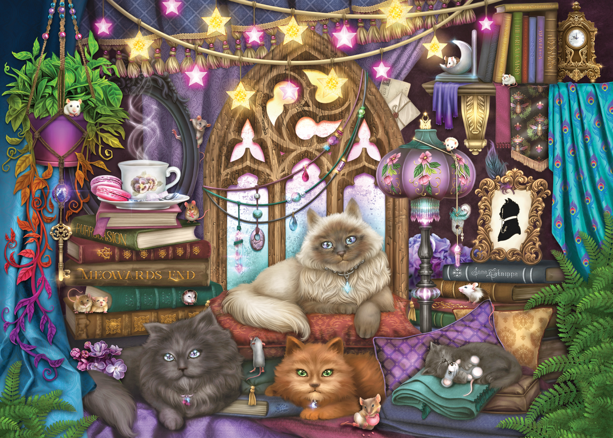 Cats In the Library 1000-Piece Jigsaw Puzzle - Starry Skies Austin
