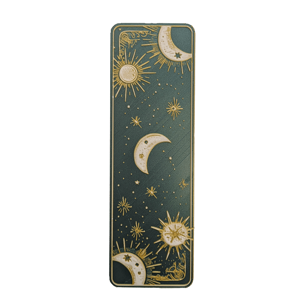 Celestial 3D Printed Moon & Sun Boho Bookmarks | Starry Night & Radiant Sun Designs | Handmade Bookmark Art - Starry Skies Austin