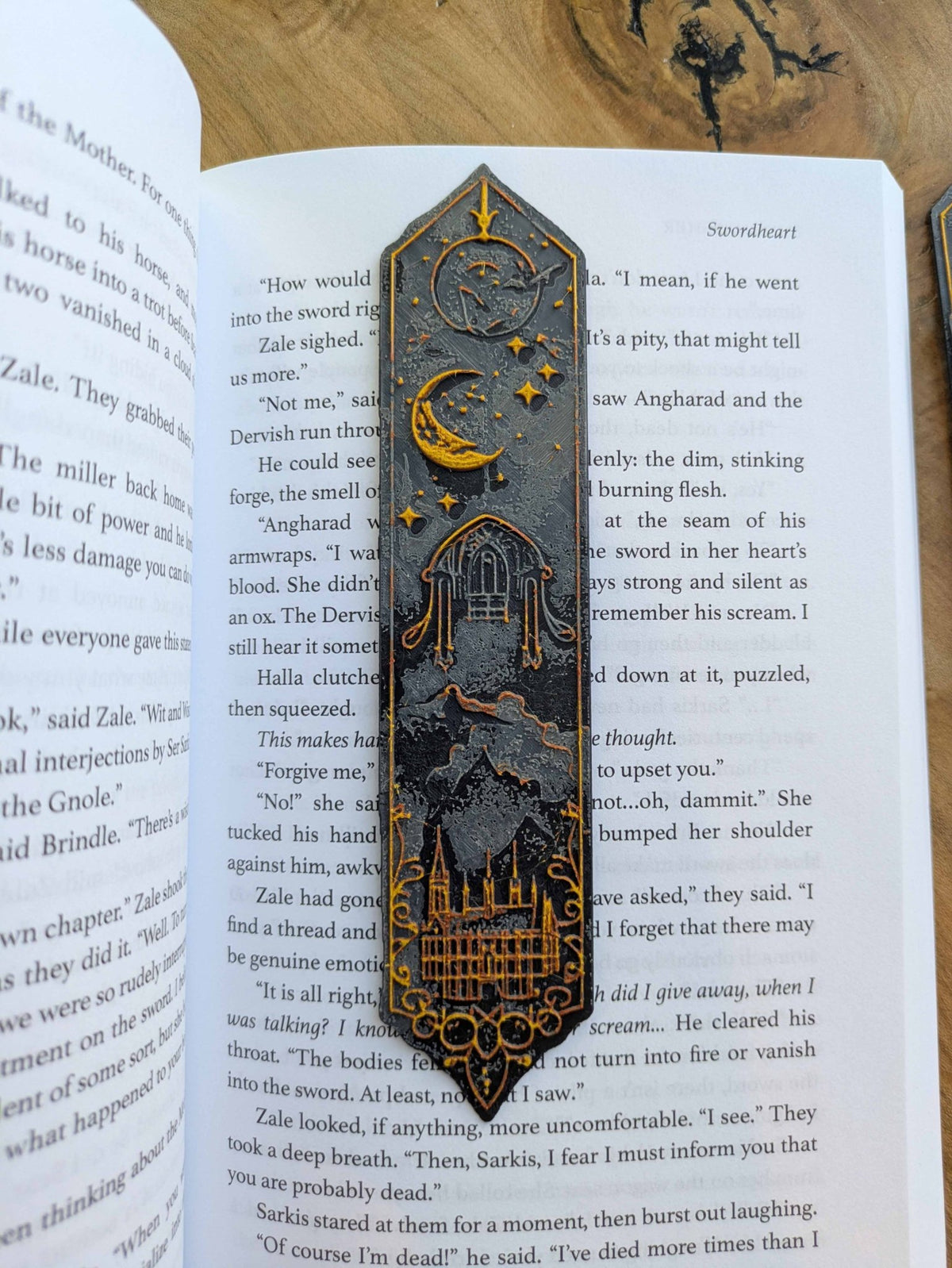 Celestial Gothic Castle Bookmarks – Handcrafted Elegant Black & Gold Magic Themed Bookmarks - Starry Skies Austin