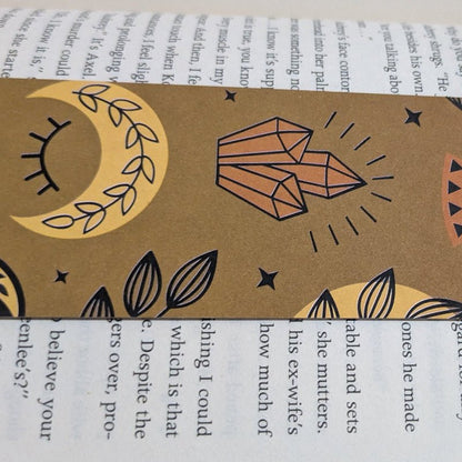 Celestial Moth Sigil Kraft Bookmark Printed Art Object - Starry Skies Austin