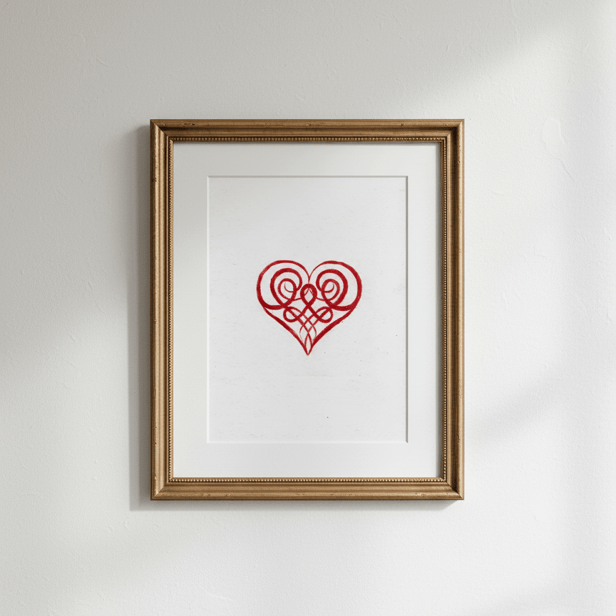 Celtic Heart Knotwork Fine Art Print Archival Reproduction - Starry Skies Austin