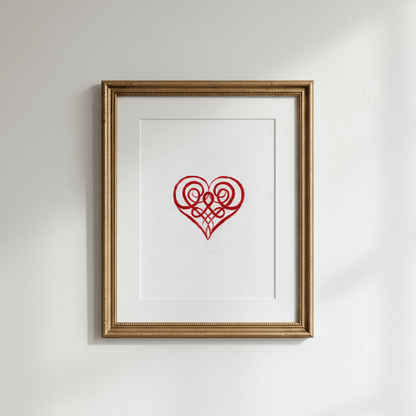 Celtic Heart Knotwork Fine Art Print Archival Reproduction - Starry Skies Austin