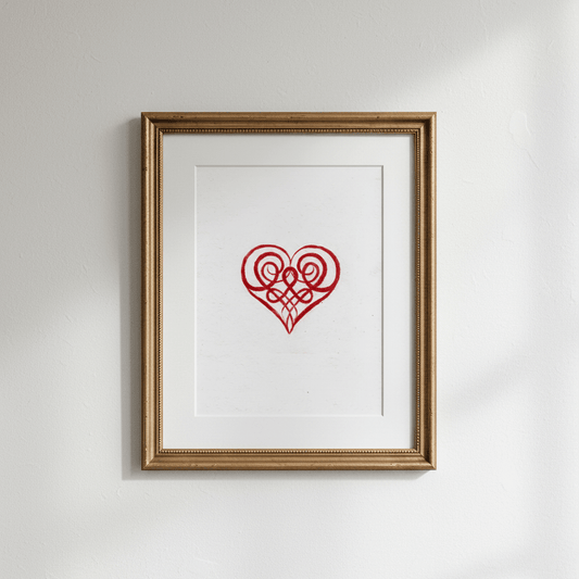 Celtic Heart Knotwork Fine Art Print Archival Reproduction - Starry Skies Austin