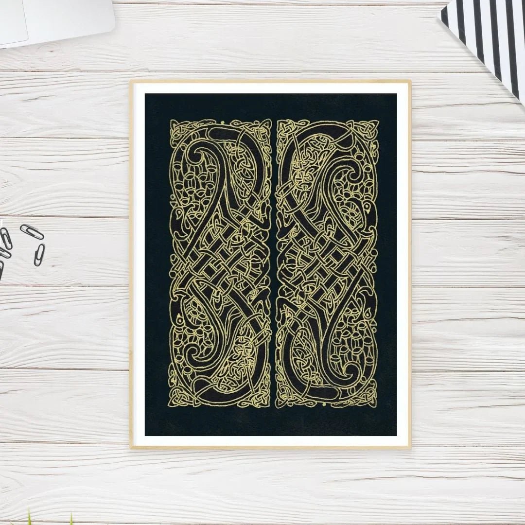 Celtic Knot Intertwined Birds Fine Art Print Book of Kells - Starry Skies Austin