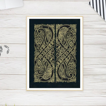 Celtic Knot Intertwined Birds Fine Art Print Book of Kells - Starry Skies Austin