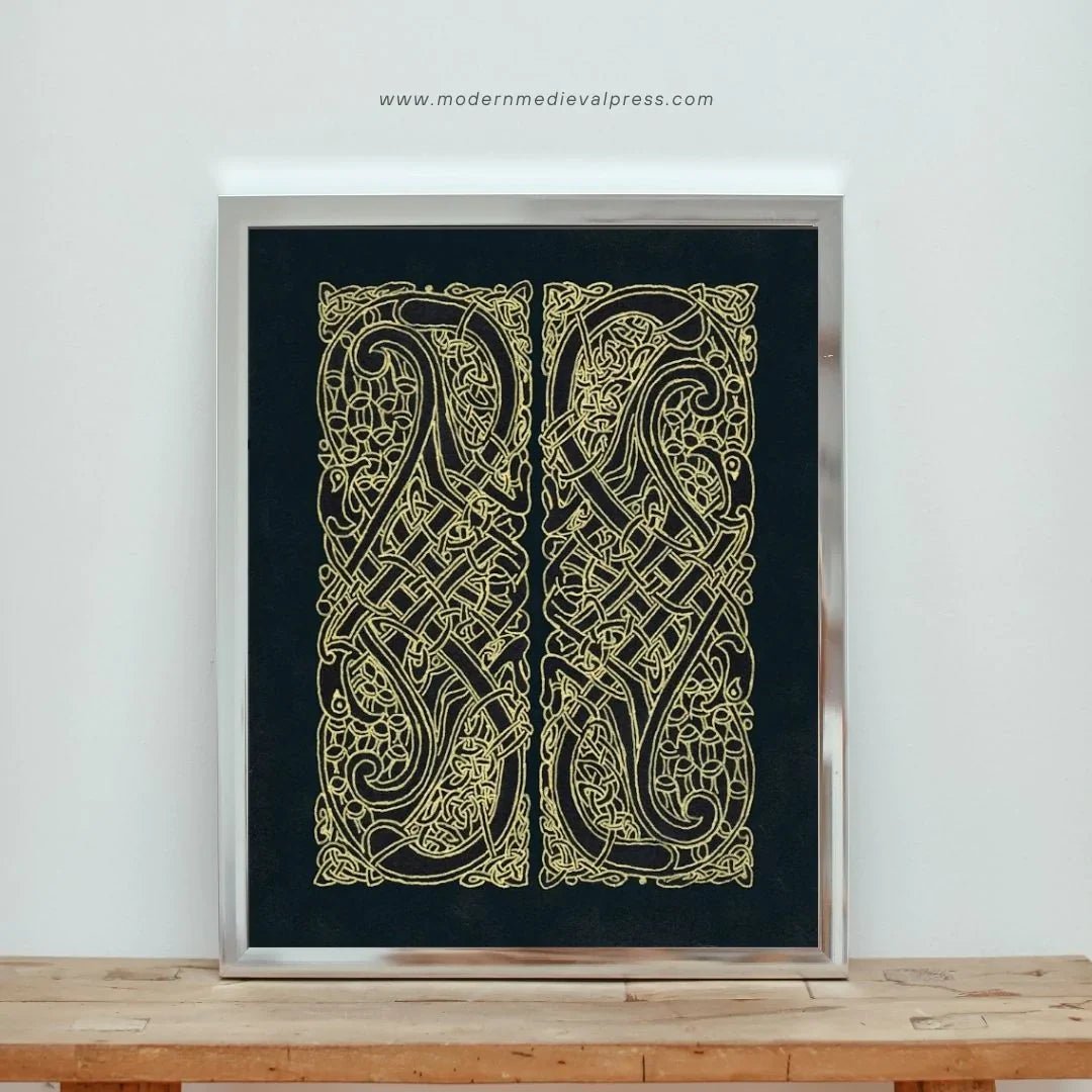 Celtic Knot Intertwined Birds Fine Art Print Book of Kells - Starry Skies Austin