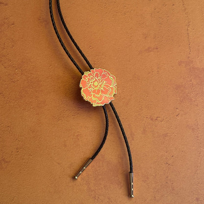 Cempasúchil Bolo Tie - Marygold flower - Starry Skies Austin