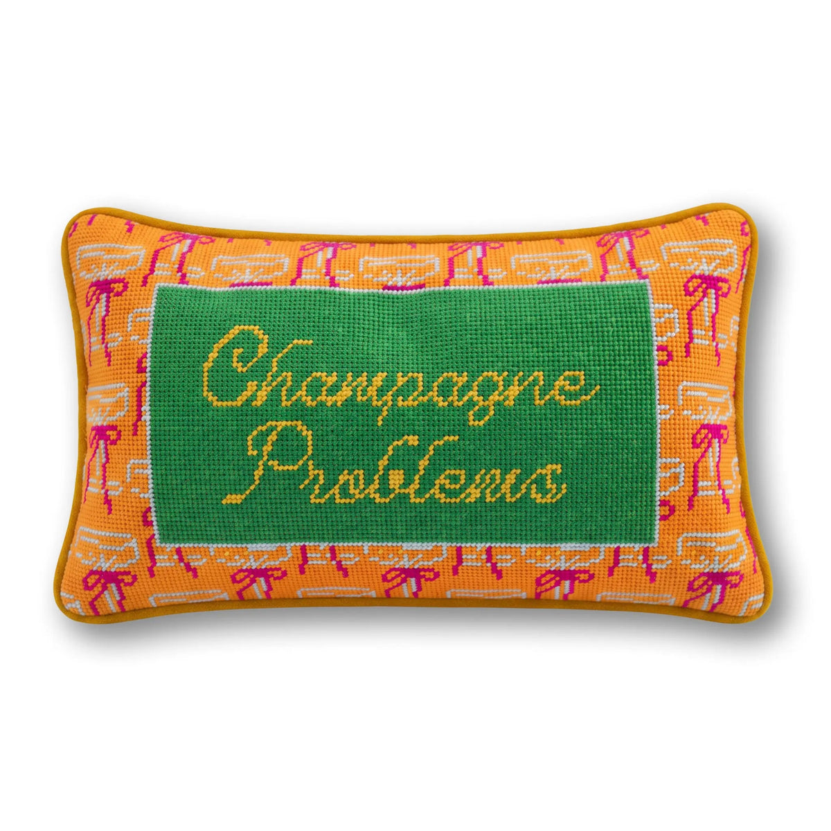 Champagne Problems Needlepoint Pillow - Starry Skies Austin