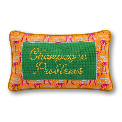 Champagne Problems Needlepoint Pillow - Starry Skies Austin
