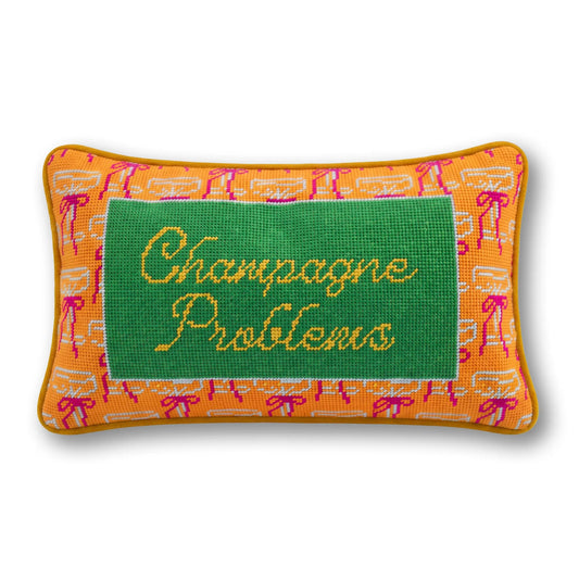 Champagne Problems Needlepoint Pillow - Starry Skies Austin