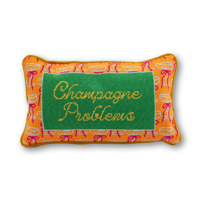 Champagne Problems Needlepoint Pillow - Starry Skies Austin
