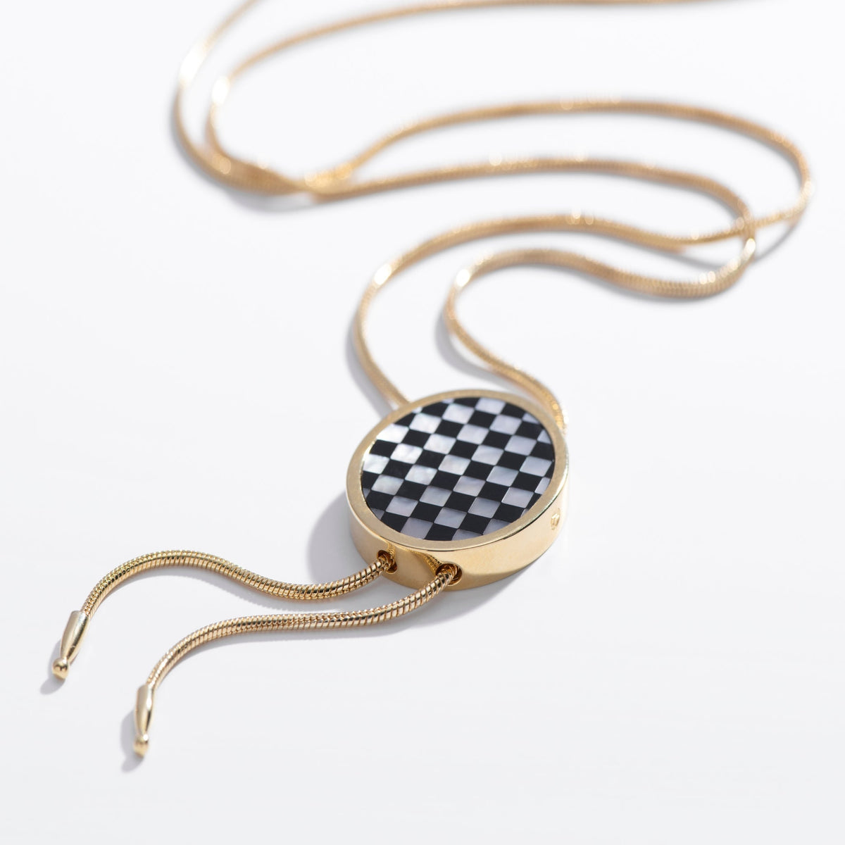 Checkered Bolo Necklace - Starry Skies Austin