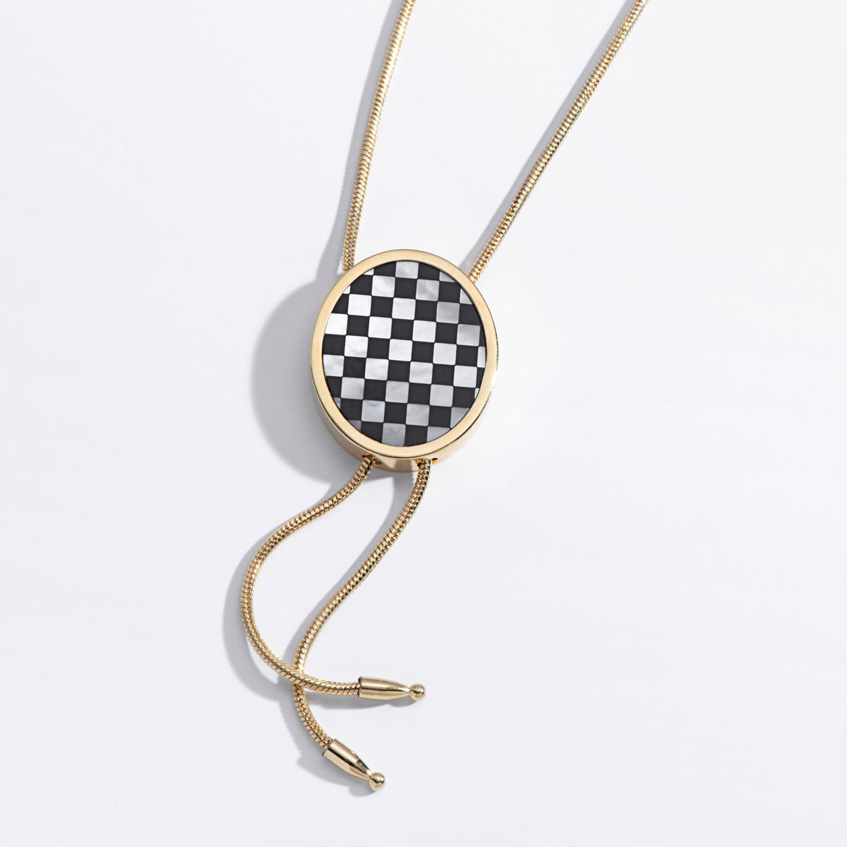 Checkered Bolo Necklace - Starry Skies Austin
